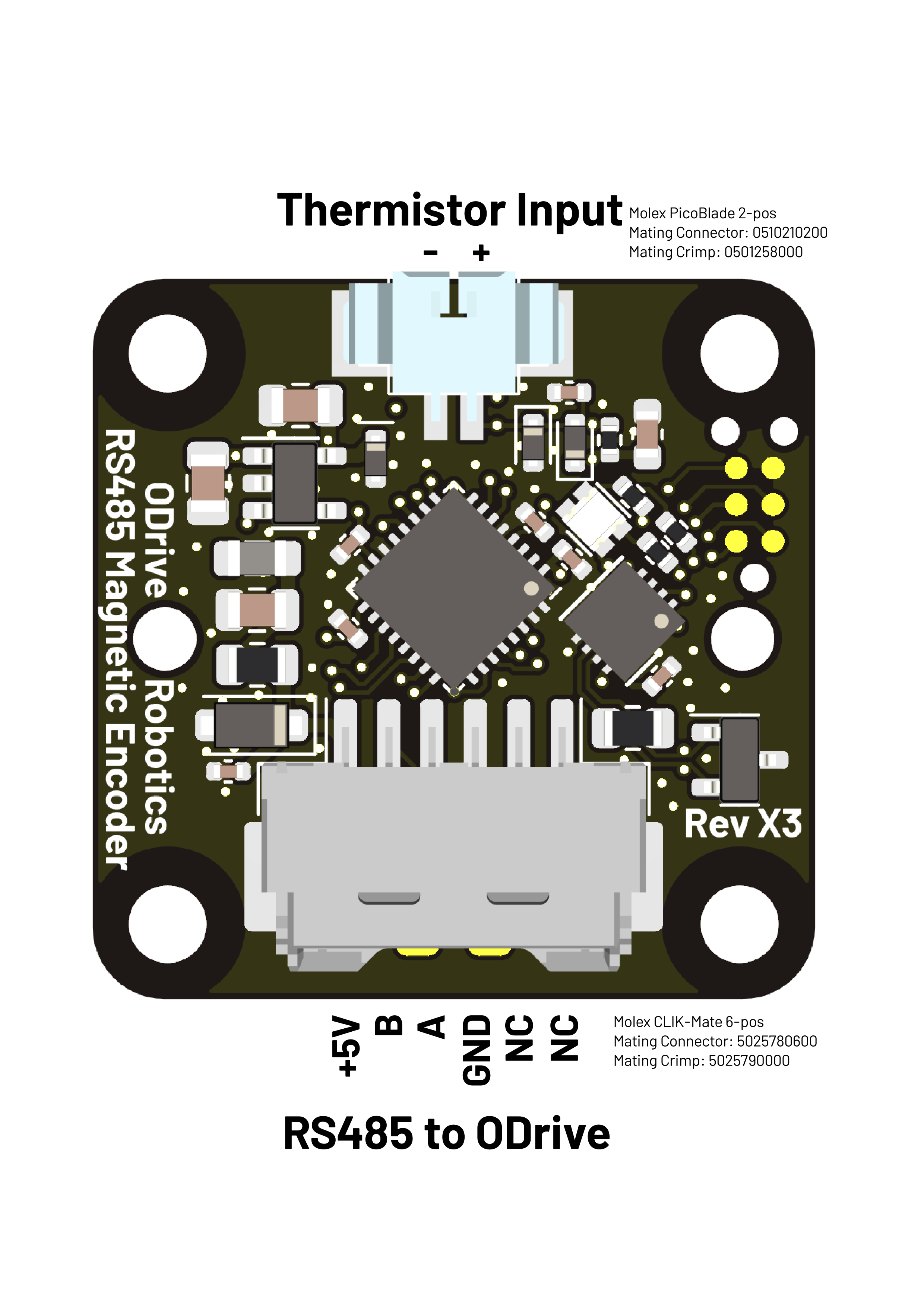 Top Drive Encoder ODrive Encoder OA1 - On-Axis Magnetic Encoder with RS485 – ODrive ...